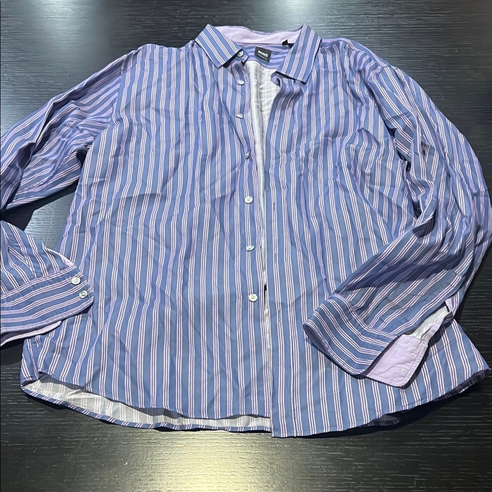 Hugo Boss Regular Fit Blue Striped Shirt 2XL